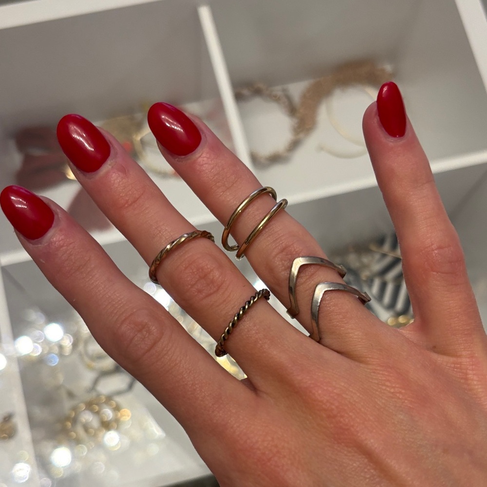 Elegant Gold and Silver Ring Set